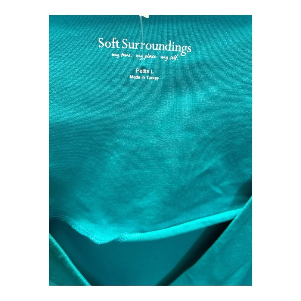 Soft Surroundings Wear Anywhere Dress Turquoise 3/4 Sleeve Pullover Size L - Picture 4 of 5